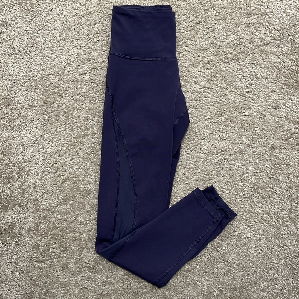 Old Navy Athletic Leggings (plum with mesh cutouts)